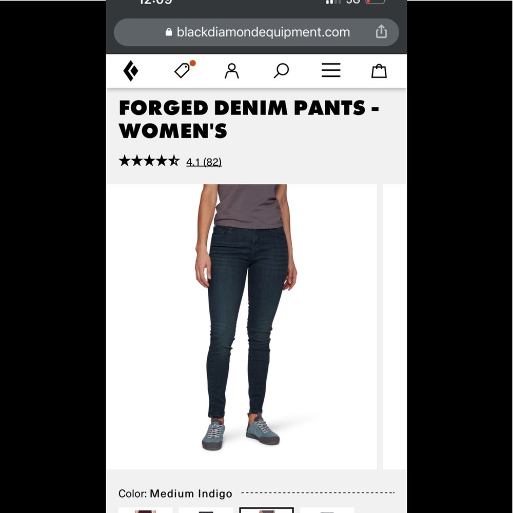 Black Diamond forged denim jeans, womens size 2